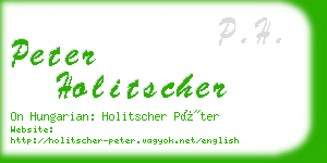 peter holitscher business card